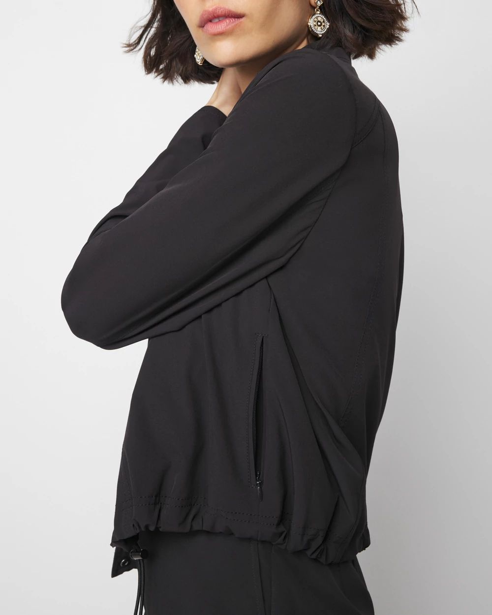 Drawcord Snap Button Jacket | White House Black Market